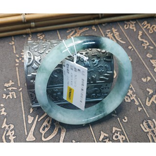 【禾賢行】天然翡翠.緬甸玉.淺綠糯冰飄花翡翠手鐲-18.9圍.手鐲.ZGCPM000477