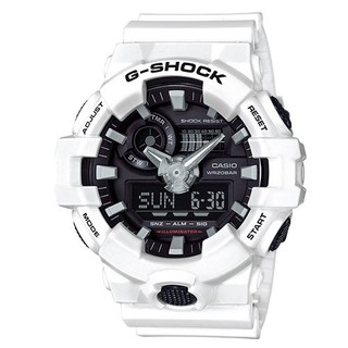 【CASIO】G-SHOCK 3D立體整點刻度搶眼視覺效果設計雙顯錶(GA-700-7A)正版宏崑公司貨