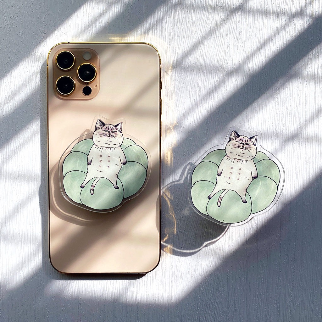 【Shock MAMA 蛋定人生】廢貓 造型手機氣囊支架 手機架