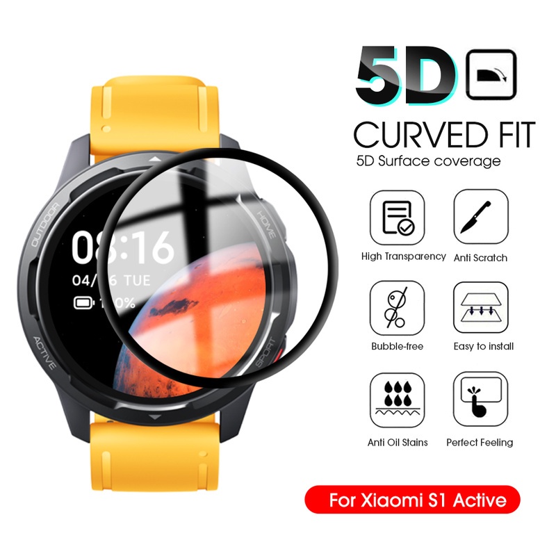 適用於小米 Watch S1 Active / 軟保護膜 / 非玻璃 Smartwatch 配件的 5D 屏幕保護膜