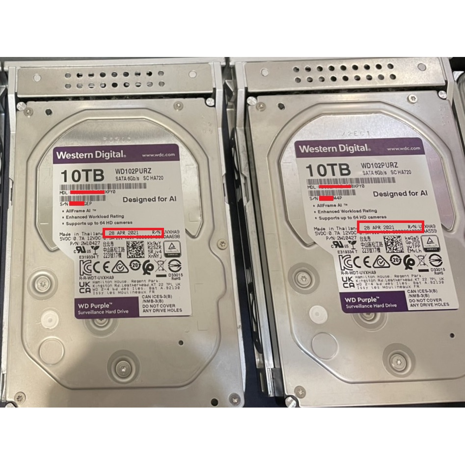 WD 10TB 紫標 監控硬碟 3.5吋 WD102PURZ 極新 有兩顆