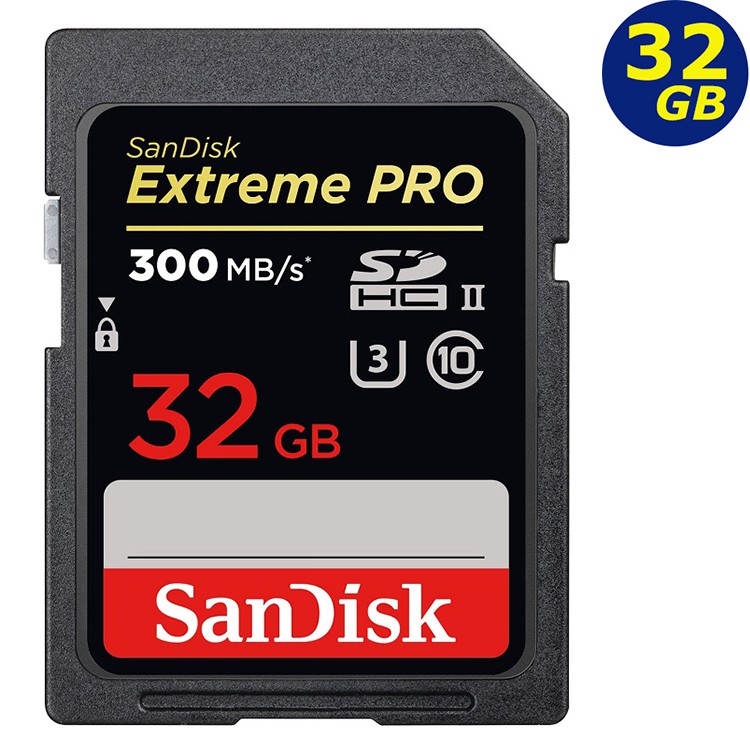SanDisk 32G SD Extreme Pro 300MB SDHC V90 8K UHS-IISD 相機記憶卡