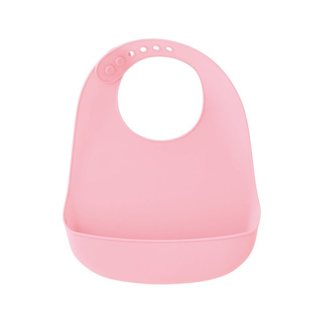 Smart Angel 西松屋 矽膠軟質接漏圍兜 粉色 嬰兒圍兜 寶寶吃飯圍兜 防水圍兜 安全無毒 柔軟輕便