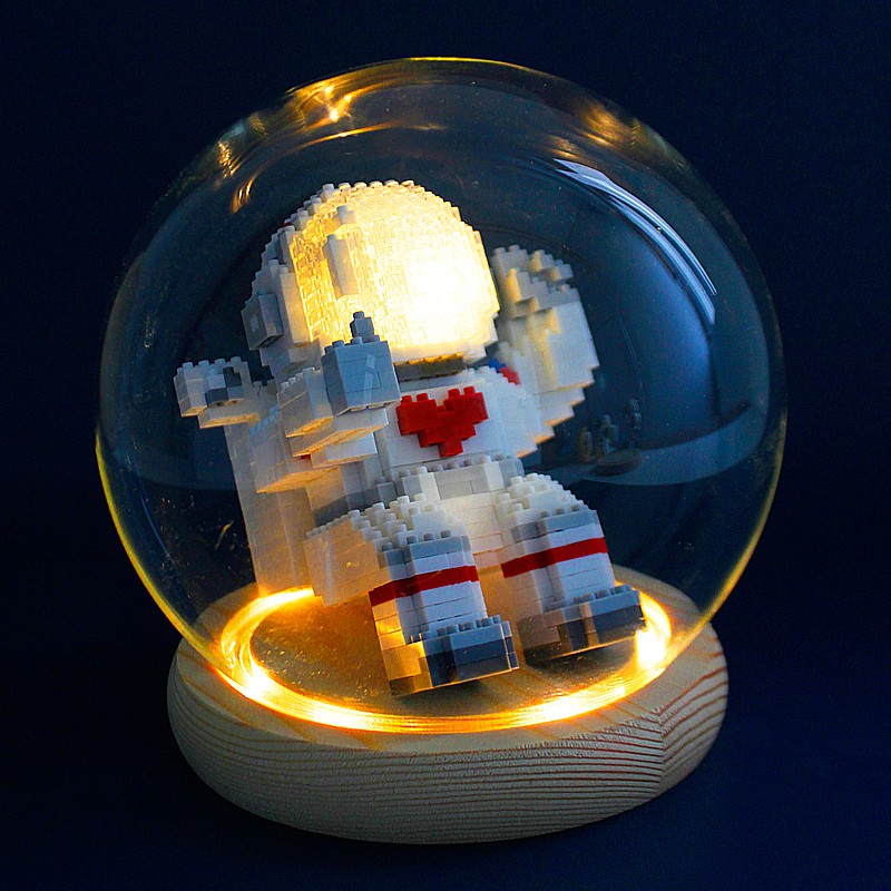 嬰兒兒童玩具☼樂高發光宇航員微小顆粒成年積木太空人拼裝男女孩diy情侶送禮物11