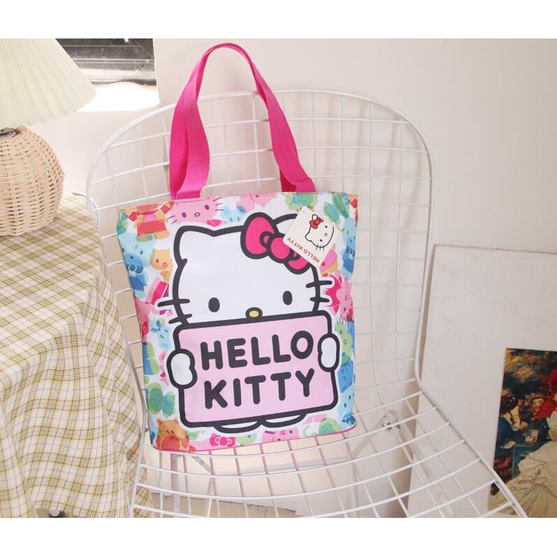 ░65巷雜貨舖░ 日本 凱蒂貓 Hello Kitty 卡通 防水牛津布 大容量 單肩包 手提 購物袋