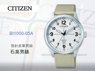 CITIZEN 星辰 BI1050-05A 石英錶 男錶 尼龍錶帶 礦物玻璃 防水50米 BI1050