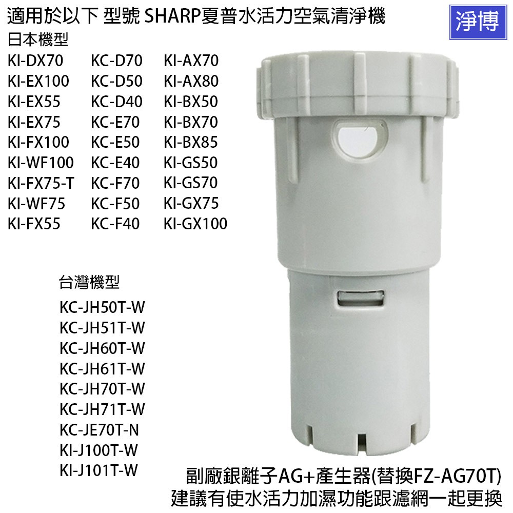 適用SHARP水活力空氣清淨機AG+銀離子產生器濾心-KC-JH50T JH51T JH60T JH70T JH61T