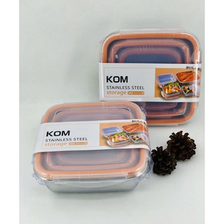 【KOM 】日式不鏽鋼保鮮盒三入組