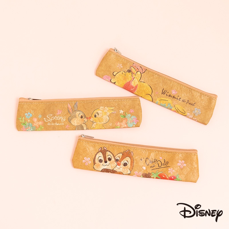 Disney 迪士尼 粉紅季仿牛皮紙萬用包 奇奇蒂蒂 桑普 邦妮兔 維尼 餐具袋 環保 吸管袋 筆袋 收納 CA599