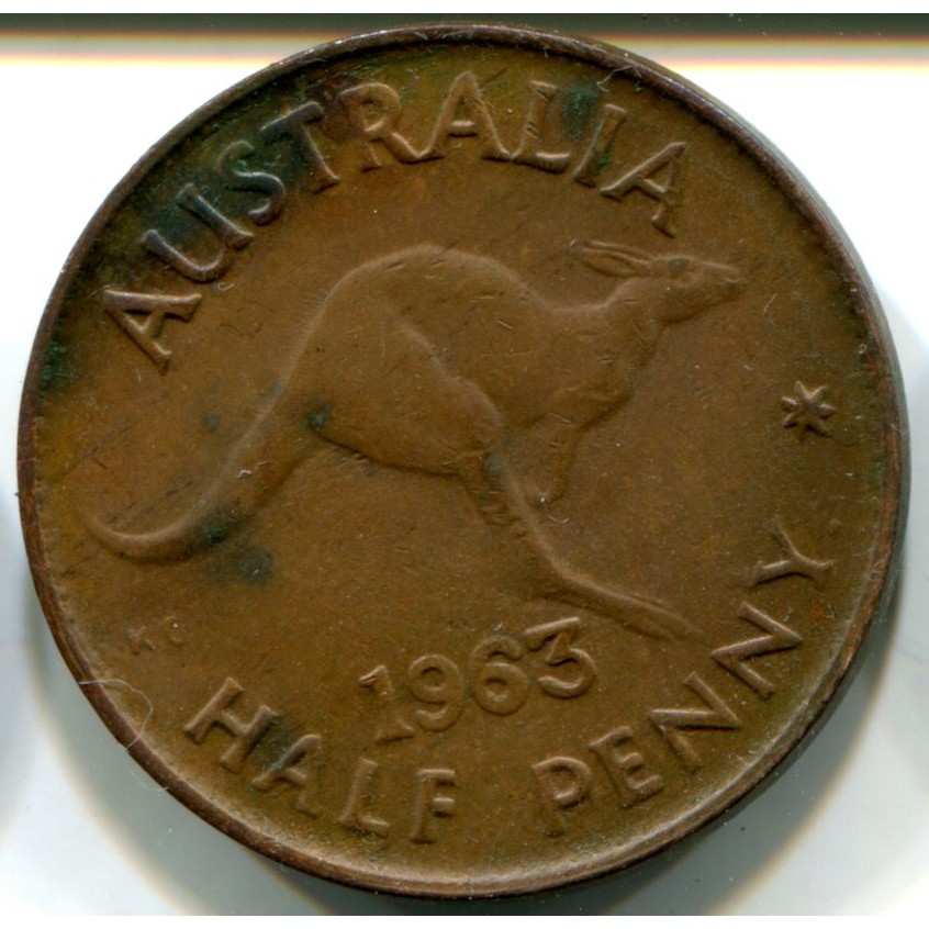 [龍泉外幣] 澳洲 澳大利亞 Australia 半便士 half penny 1963 袋鼠 伊莉莎白 硬幣 KM61