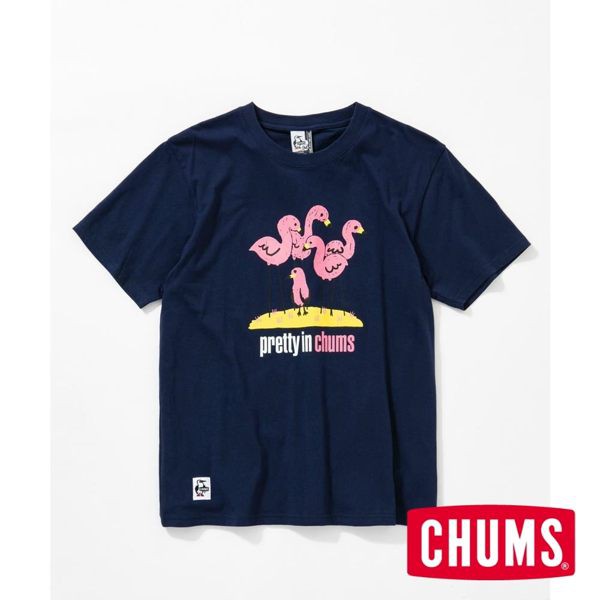 CHUMS Flamingos Booby 女短袖T恤 深藍-CH111503N001