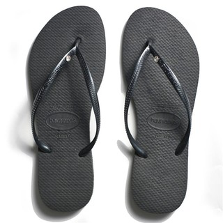 HAVAIANAS 哈瓦仕 人字拖 黑 單鑽 拖鞋 女 (布魯克林) 41456510090W