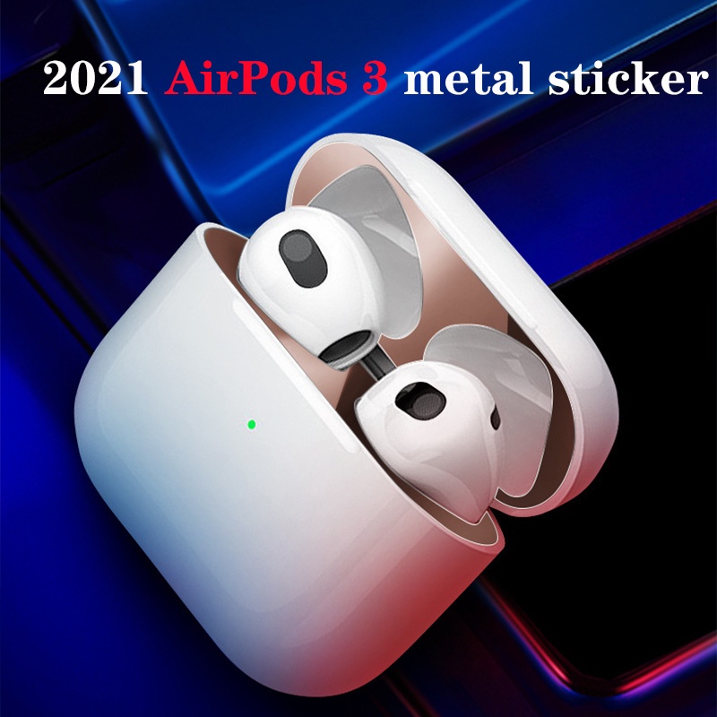 Airpods3 Adhesive 適用於新款蘋果保護套第3代金屬防塵airpods2 pro 玫瑰金色airpodsp