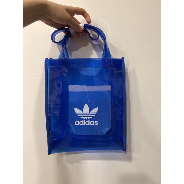 Adidas  Originals 限量防水藍色透明托特包 手提袋 最後幾個出清！