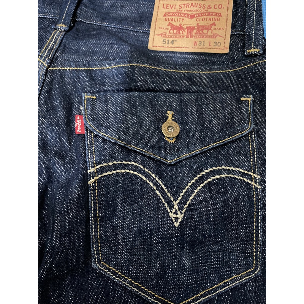 近全新正品Levi's 514經典深藍牛仔褲(特殊口袋造型款)