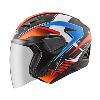 【ZEUS瑞獅】ZS-611F TT29 (消光黑/紅) 半罩式安全帽 內藏墨鏡