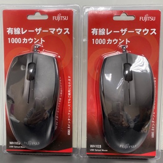 FUJITSU富士通USB有線光學滑鼠WH103/WH104/WH105 黑/白