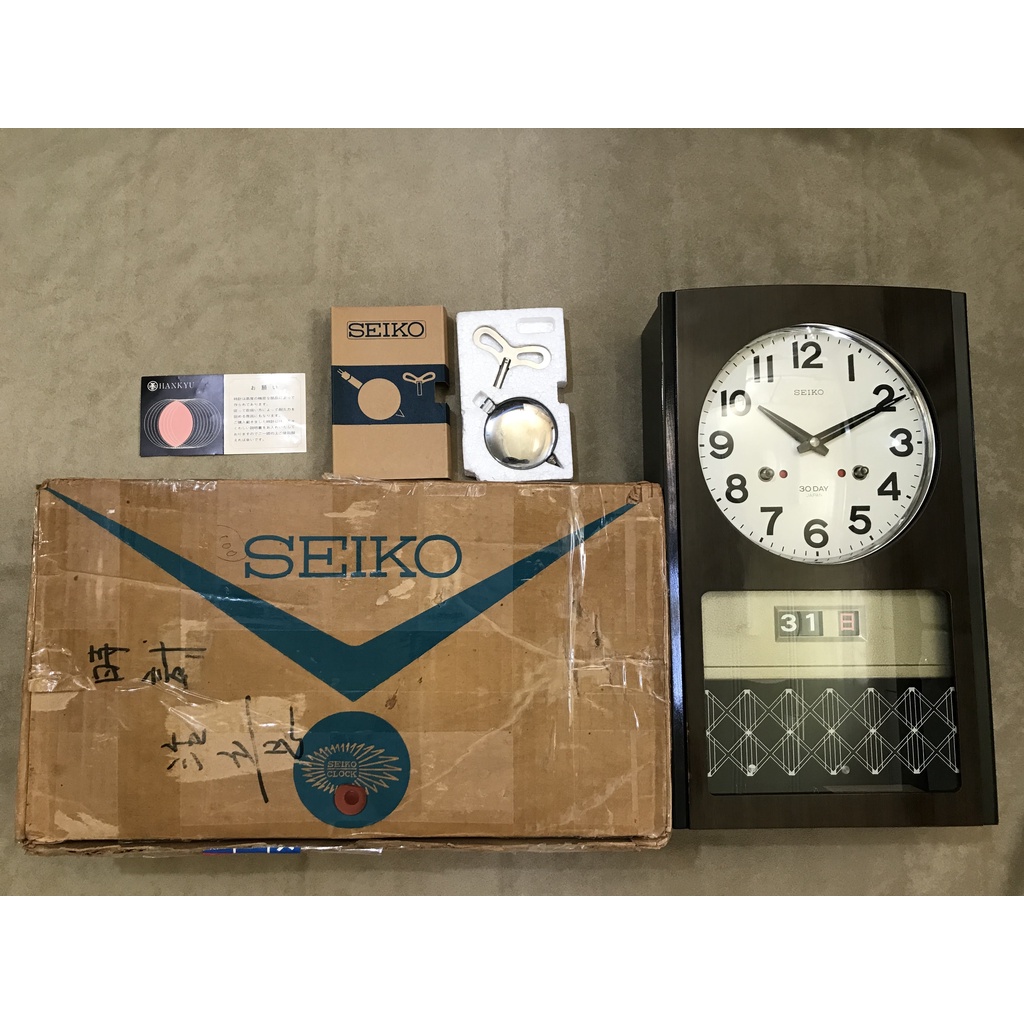 未使用新品 全新機蕊沒有磨損 經久耐用可傳家 日本精工 SEIKO 30日捲發條鐘 古董鐘 機械鐘 擺鐘 掛鐘 好氛圍