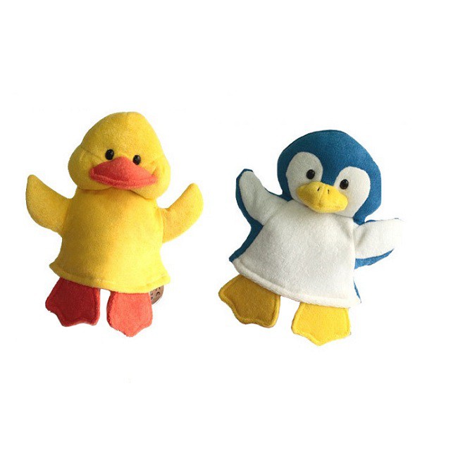【Hi-toys】動物洗澡手偶 鴨子/企鵝 ( 洗澡巾/說故事/手偶)