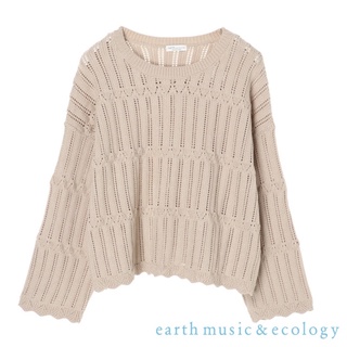earth music&ecology鏤空緹花針織襯衫上衣
