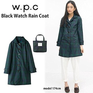 防疫梅雨最適用透氣日本帶回 W.P.C 墨綠 學院風格子風衣式抗UV時尚風衣雨衣
