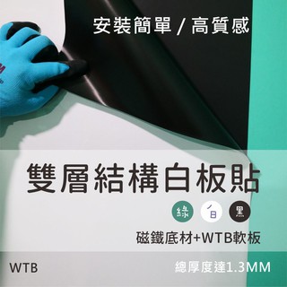 【WTB雙層結構】磁性雙層軟 白板/質感綠/霧面黑 磁面+磁鐵底材
