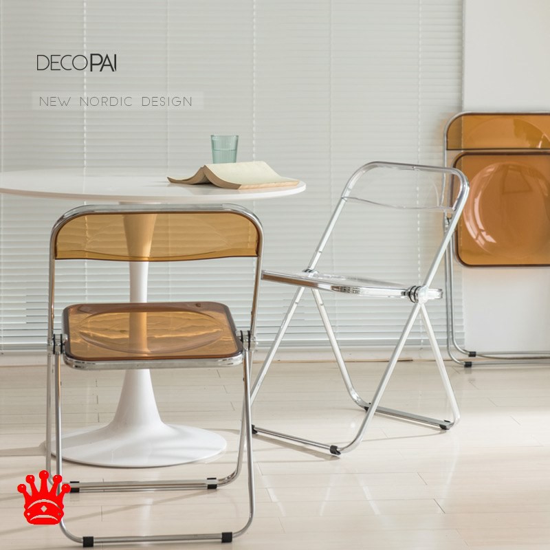 精品 透明椅子簡約塑料水晶靠背網紅凳子化妝椅亞克力ins北歐折疊餐椅 蝦皮購物