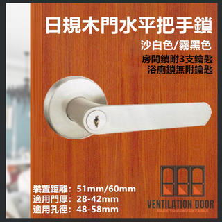 【LS麥金】日規水平鎖LS-700-1 / LS-710-1 黑色 白鐵色 51mm/60mm大套盤 把手鎖 水平把手