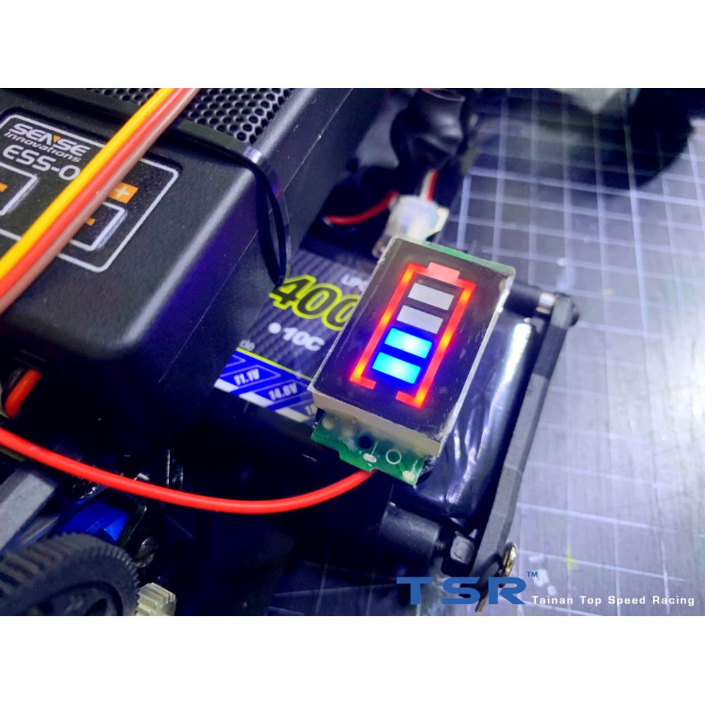 *TSR*極速模型 鋰電池電量百分比模塊 遙控車電池2S-8S專用 7.4v電量顯示器防水型 快速檢視電量