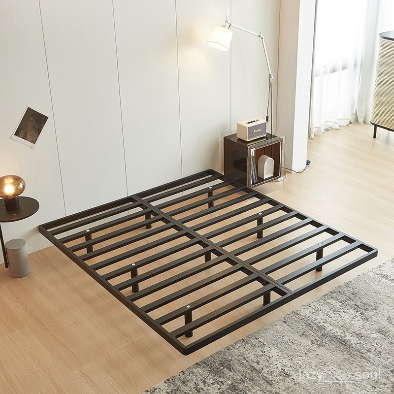 美好傢居 現代簡約（免運）定製簡約懸浮床1.5米1.8米意式輕奢無床頭床架雙人鐵床公寓鐵床架懸浮床架 雙人床 單人床 T