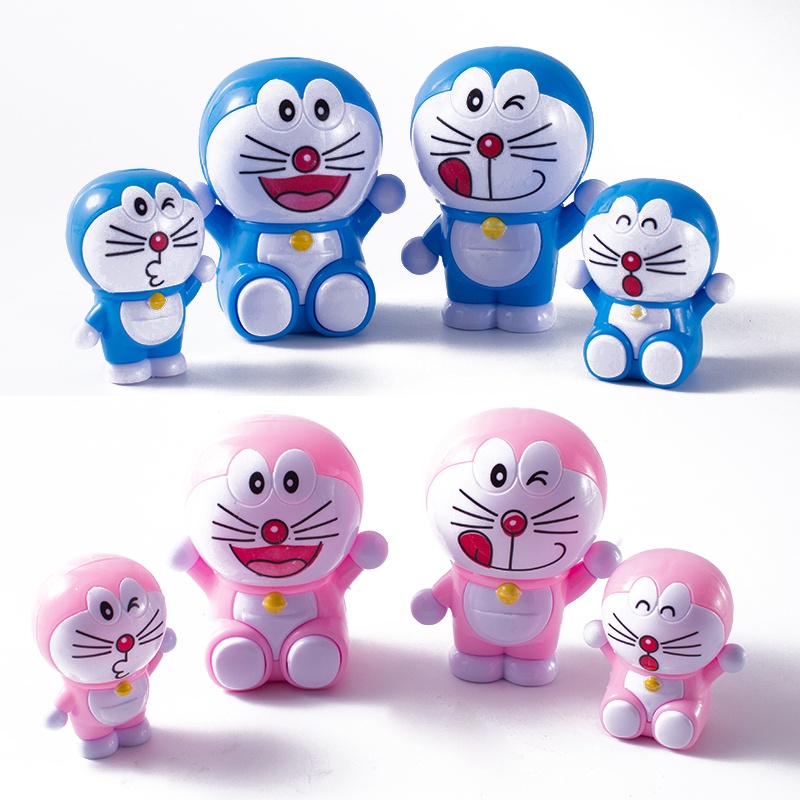 哆啦夢 4件/粉色哆啦a夢蛋糕裝飾擺件機器貓飛行叮噹貓烘焙配件兒童最喜歡的卡通蛋糕裝飾