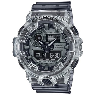 【CASIO】G-SHOCK 耐衝擊透明電子運動錶-漸變灰(GA-700SK-1A)