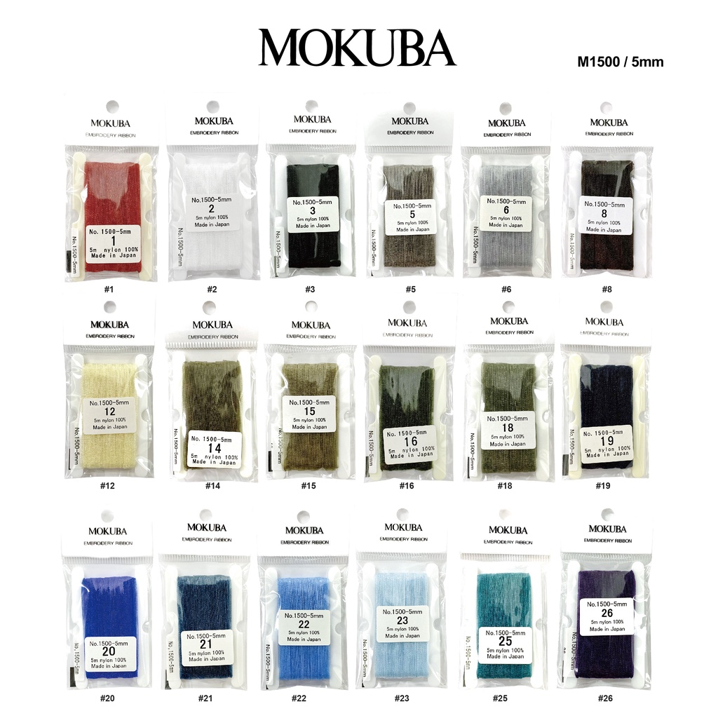 MOKUBA M1500 5mm 32色 透明雪紗款 日本木馬牌 刺繡緞帶 手芸/拼布【恭盟】