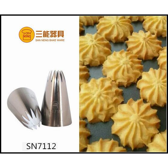 三能sn7111 Sn7112 Sn7115 12齒擠花嘴裱花嘴中 大號曲奇裱花嘴 咕咕烘培 蝦皮購物