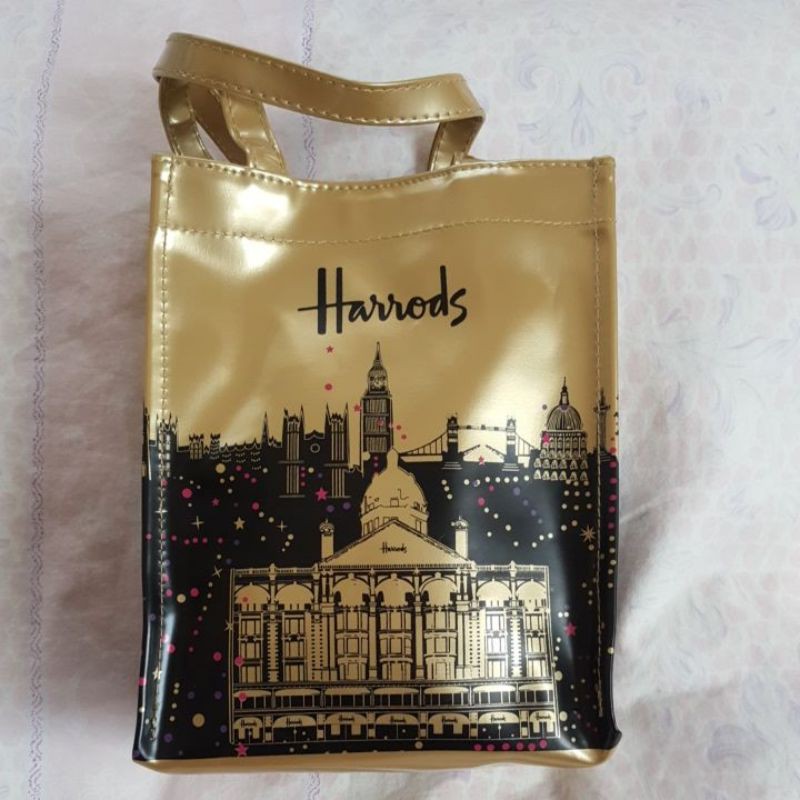 Harrods金色小手提袋