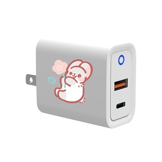 【TOYSELECT】柯基犬卡卡兔兔花USB3.0+PD20W雙孔充電器