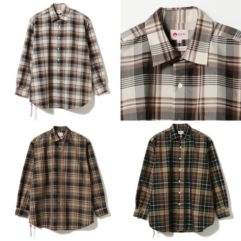 BEAMS JAPAN / ミニレギュラー ルーズ チェック シャツ 格紋 長袖襯衫 外套