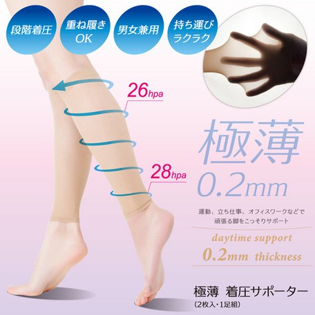 ✈️日本代購✈️現貨在台 日本製 ALPHAX 0.2mm極薄階段壓力小腿襪 絲襪 壓力襪