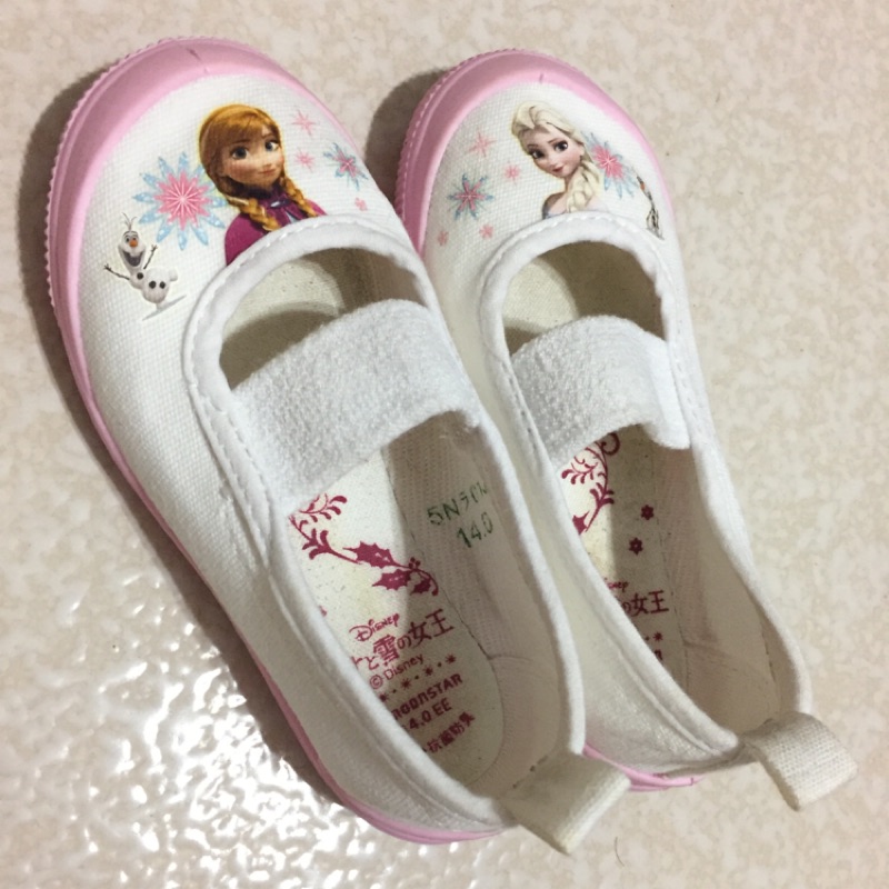 日本製moonstar冰雪奇緣兒童室內鞋（二手）