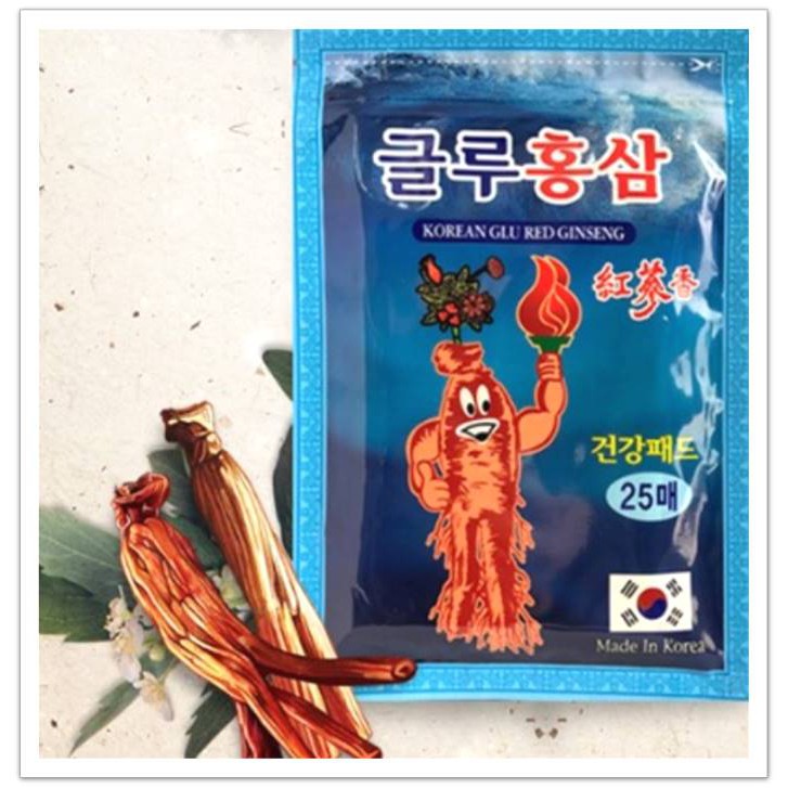 【現貨】韓國紅蔘漢方舒緩涼感貼布|每包25片