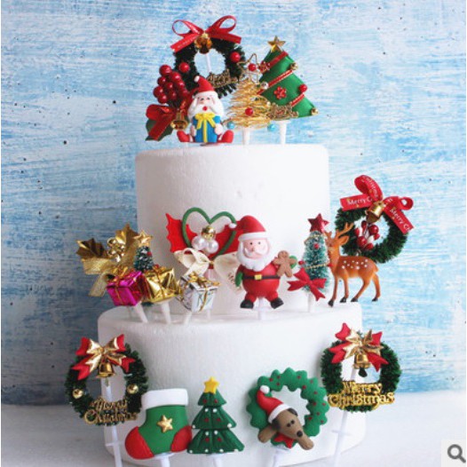 【嚴選SHOP】聖誕裝飾插件 聖誕擺件 聖誕 包裝 插旗 蛋糕插牌 聖誕節 裝飾 耶誕節 裝飾插卡 蛋糕裝飾【X074】
