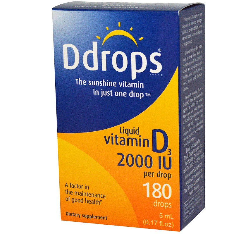 (現貨)**保證正品 Ddrops, 液體維生素D3, 2000 IU, 0.17液盎司(5毫升)