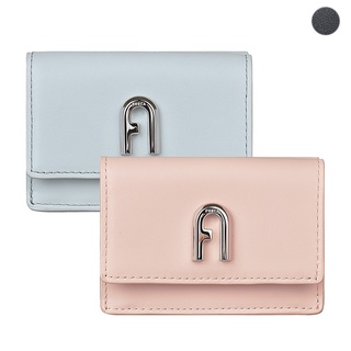 FURLA MOON銀字LOGO小牛皮3卡扣式短夾(三色)