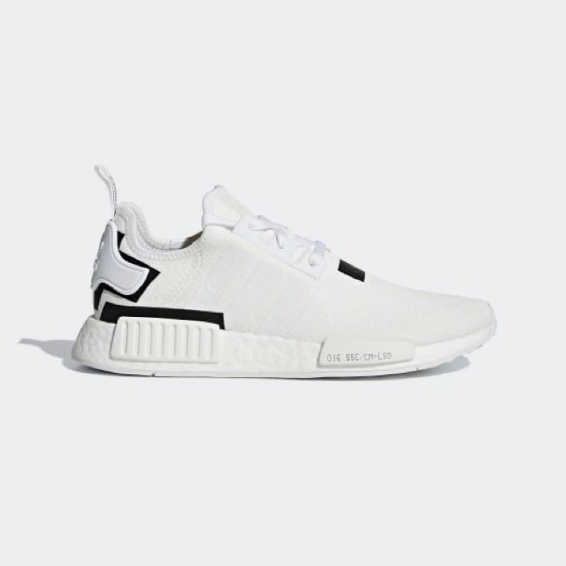 正貨adidas Nmd R1 Boost 純白拼接幾何方塊白黑黑白條碼bd7741 全白 蝦皮購物