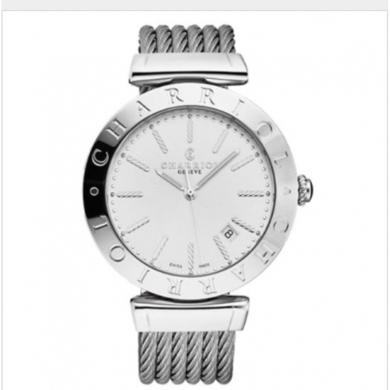 CHARRIOL夏利豪(ALS51A102) Alexandre系列經典鋼索腕錶/白面40mm