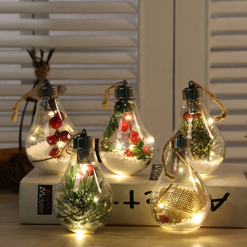 ❤️現貨❤️暖色 原色LED透明聖誕球 聖誕節裝飾品 聖誕樹裝飾掛件 聖誕節塑料燈泡球 門店聖誕節氣氛小燈泡