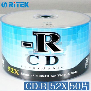 錸德 Ritek CD-R 52X 50片 CD 光碟