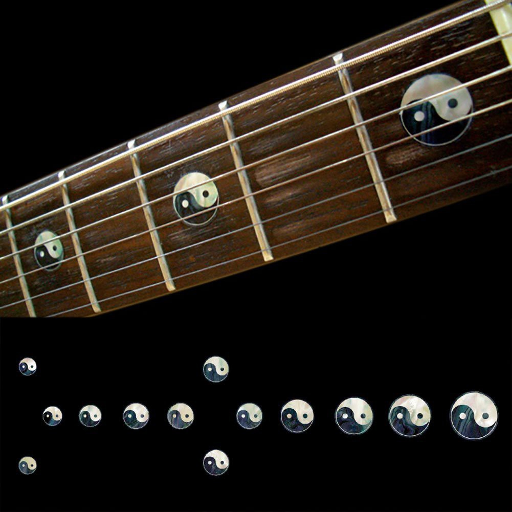 太極 日本製 指板貼紙 仿真鑲嵌貼 民謠吉他 電吉他 貝斯 可用 移除簡單 防水 園之屋 現貨