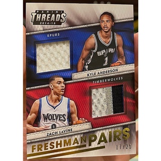 NBA 球員卡 Zach Lavine 2014-15 Threads Prime Patch 新人 球衣卡 限量25