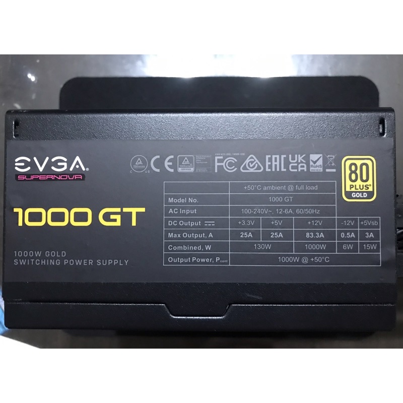 艾維克 EVGA 1000 GT 1000W 80PLUS 金牌 全模組 電源供應器